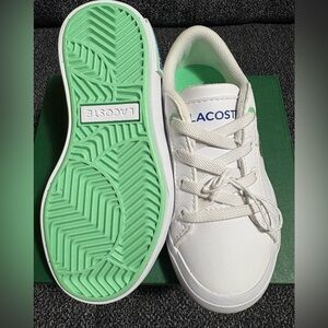Lacoste Kids White and Green Sneakers